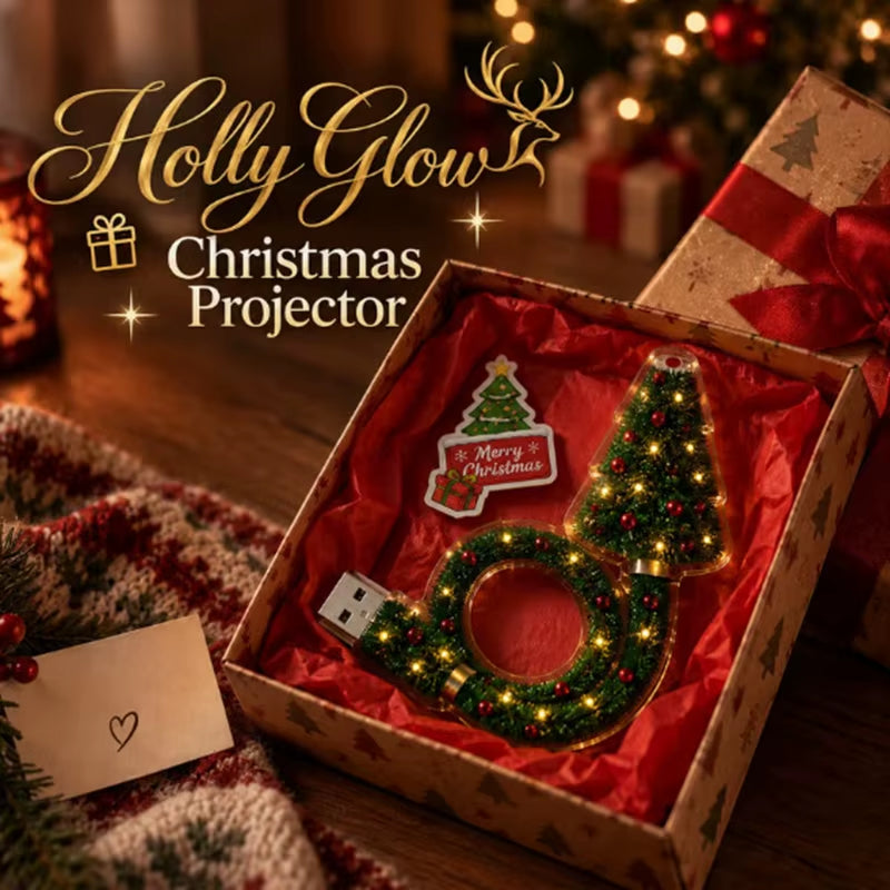 Indoor Christmas Tree Projector HD USB Plug & Play 6 Festive Scenes Holiday Projector Light Home Wall Xmas Party Decoration